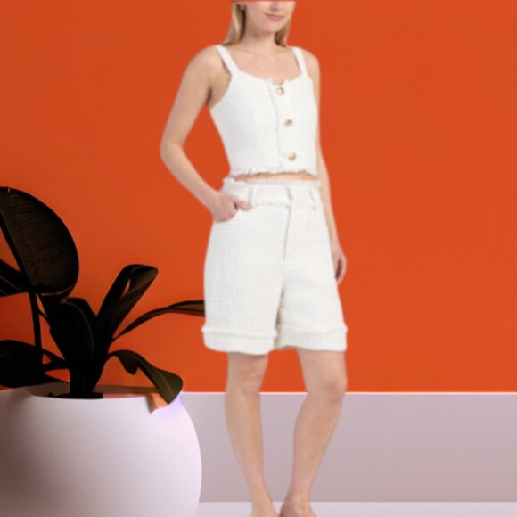 Walter Baker Set Trouser Ashton Shorts and top Lotus Tweed NWT Sz M
